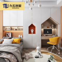 Bunny childrens room whole house custom tatami bed wardrobe integrated whole simple custom window Cabinet Desk