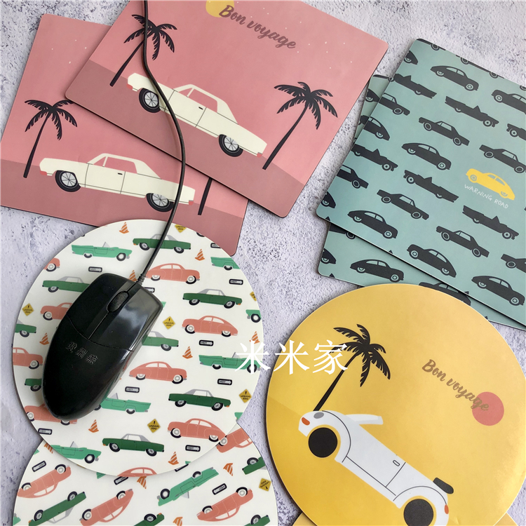 Cute cartoon car student office laptop pad Creative fresh portable small wrist support mouse pad