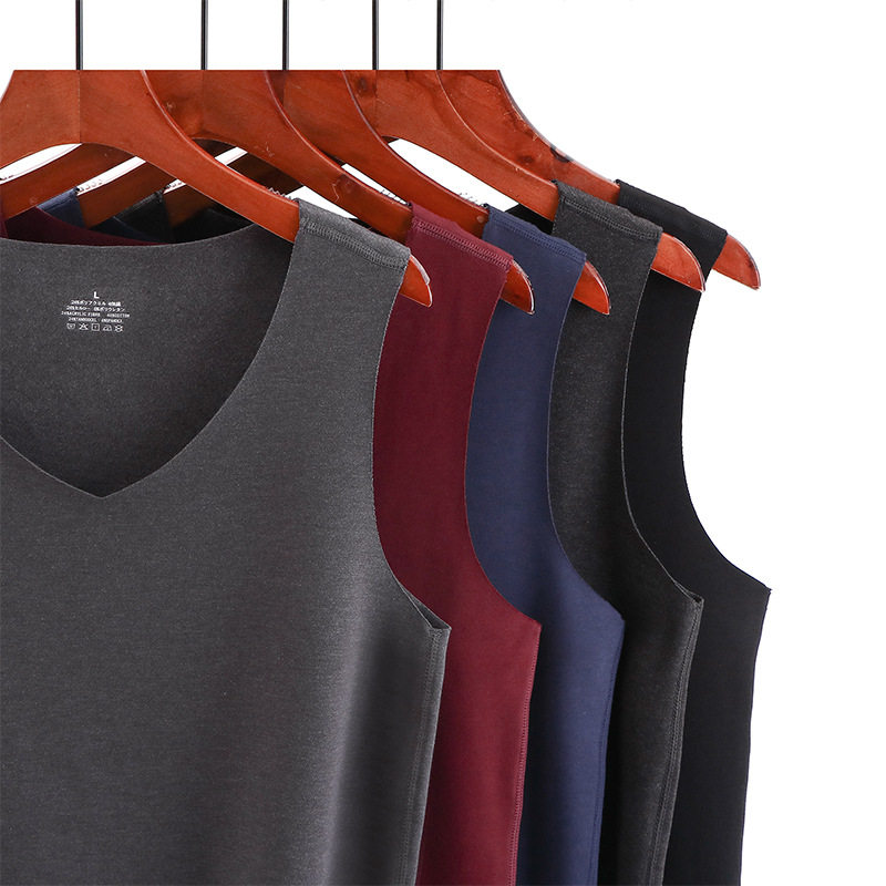 Day Department men's no-mark velvet warm vest self-heating autumn and winter plus suede thickened to wear tight cotton waistcoat in the bottom