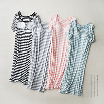In summer modal with chest pad short sleeve nightgown women's loose pajamas home clothing bra cup one-piece can be worn outside