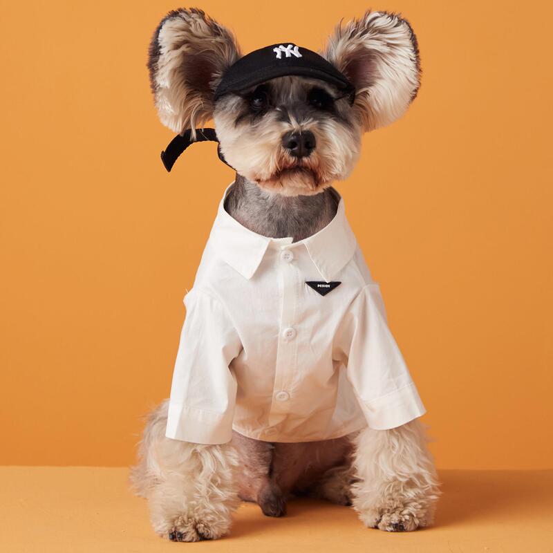 Summer Dog Clothing Thin Solid Color Base Layer with Black Label and White Lining for Shih Tzu, Pomeranian, Teddy, Bichon Frise, and Other Pets