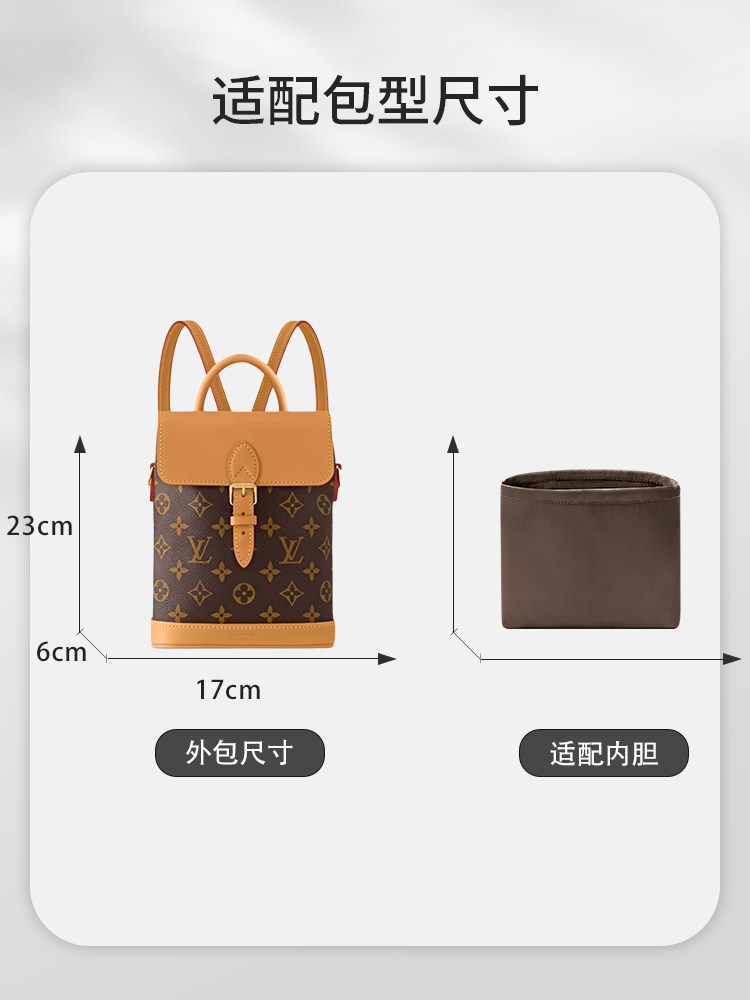 Suitable for 25 New Models of Lv Soho Mini Backpacks, Storage, Lightweight, Lined with Nylon Inner Bag