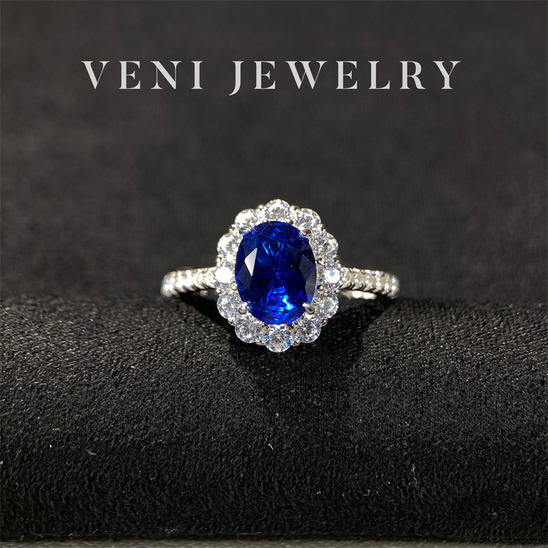ヴェニ ジュエリー ドナウ ナイト カルティベイテッド サファイア リング クラシック プリンセス ダイアナ ロイヤル ブルー 2 カラット H70