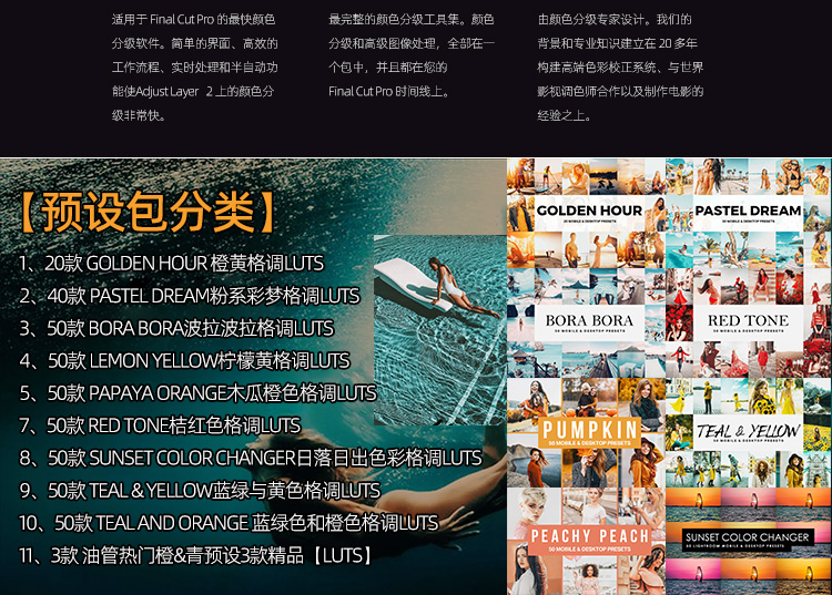 油管青橙潮酷夜景街道影视FCPX调整层滤镜LUTs插件调色预设10.6.X M1&M2芯片插图3