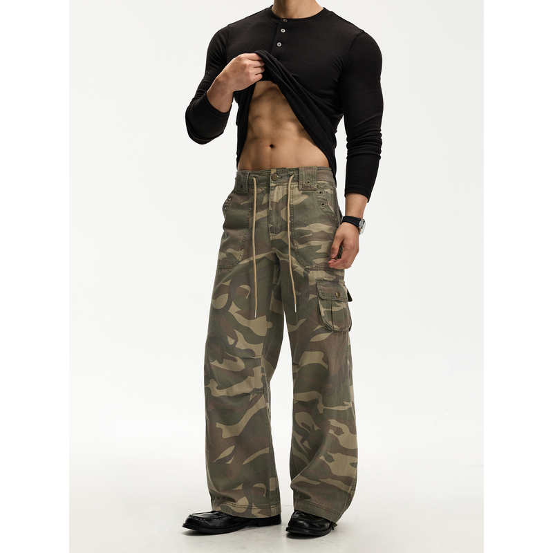 Day Ny American Retro Camouflage Cargo Pants Casual Pants Men's Outdoor Sports Assault Pants Stain-Resistant Camouflage Pants