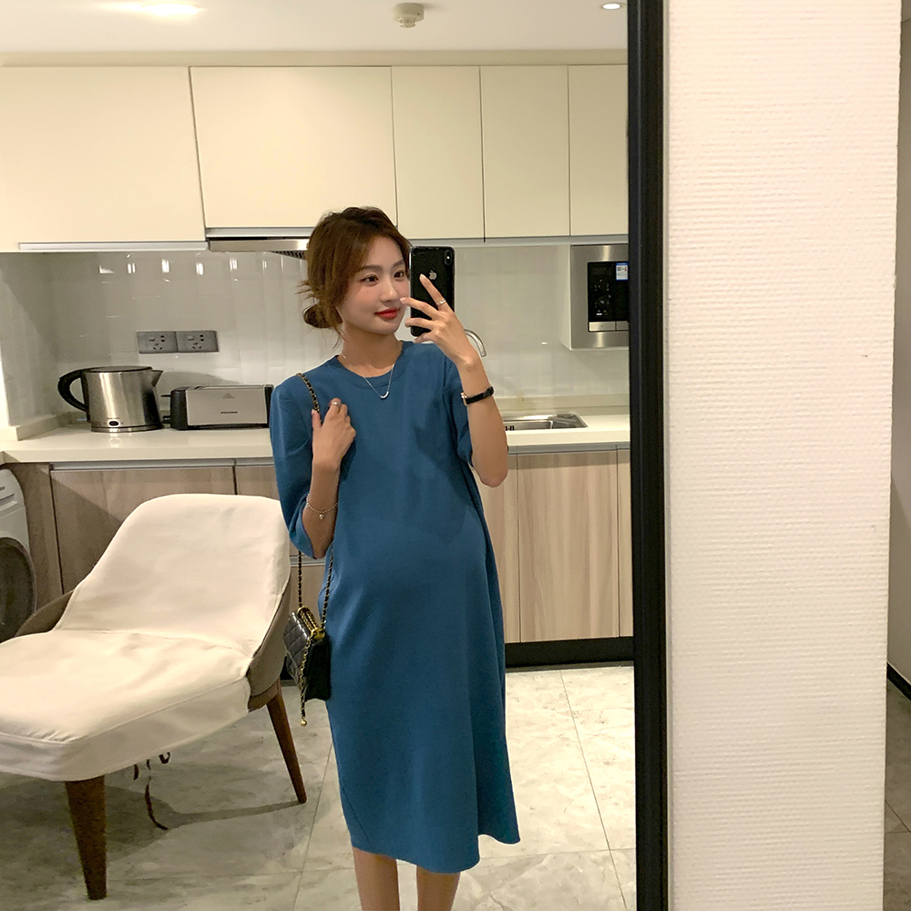 Sheng Xia loves T dress ~ gestation with summer gentle cheese skirt Han version Lazy Casual Little Subtidal Moms Dress