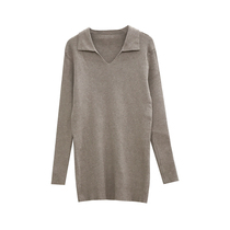 Lapel elastic shirt fashionable hot mom soft sweater sweater maternity autumn wear temperament elastic top