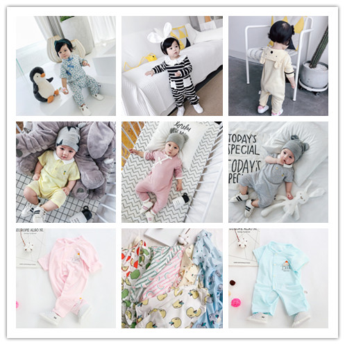 (Qingkura) Nochu newborn baby Harclothes 2020 Spring Summer Lieven Climbing Clothes for men and women The baby is connected to the baby