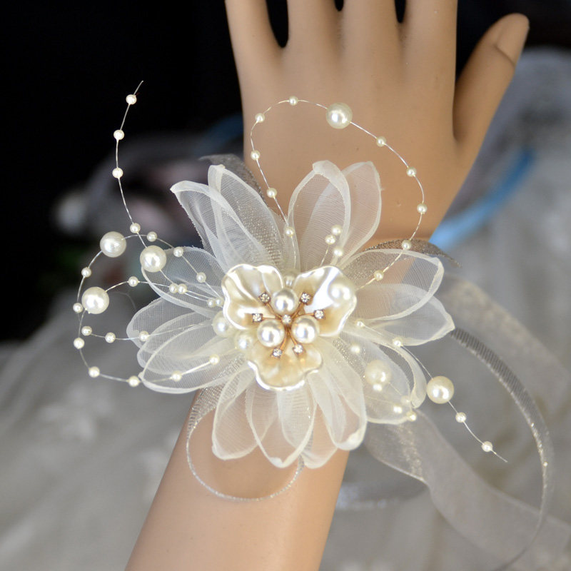 Nice wrist flower Korean style supersens dance performance dancing bride wedding wrist flower bridesmaids and sisters handflowers-Taobao