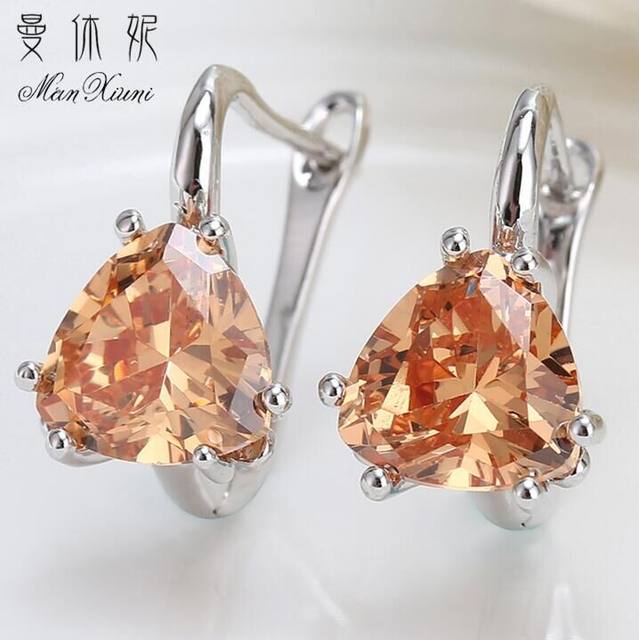 925 silver temperament earrings for women Korean fashion zircon sweet versatile ruby ​​earrings mini earrings hypoallergenic