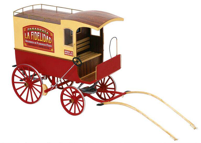 Business wagons European traditional wooden wagons model set of materials