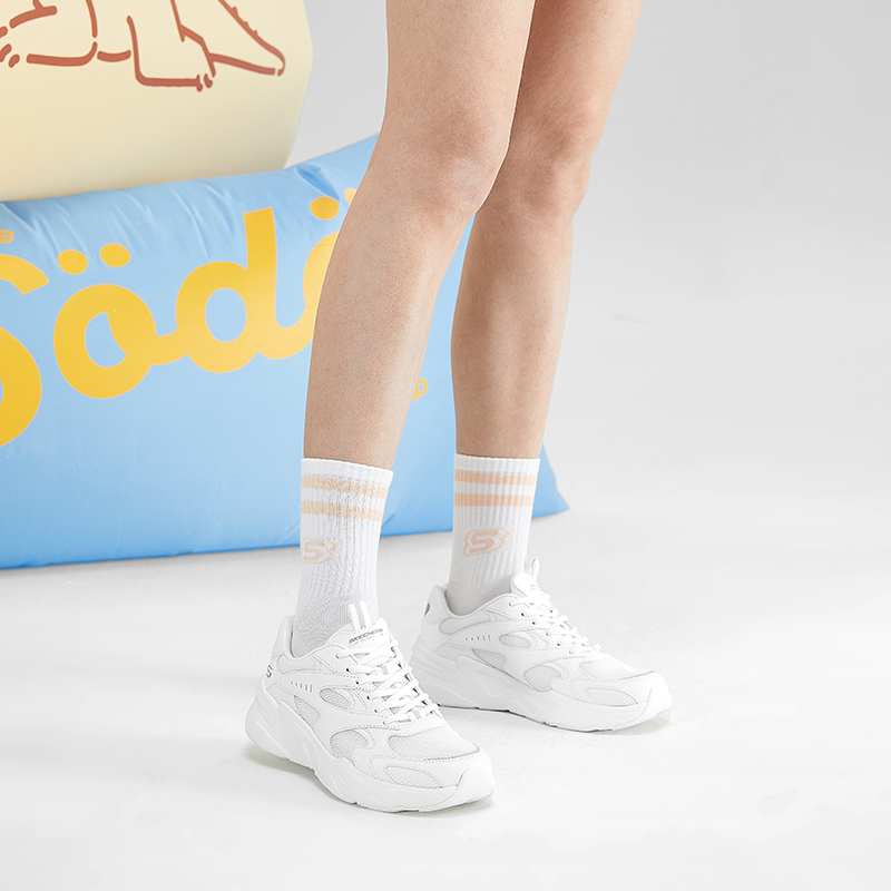 Skechers Women's Shoes 2025 New Fashion Sports Shoes Retro Stitching Breathable Casual Shoes 117354