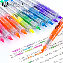 Highlighter straight liquid type student marker pen color candy color fluorescent marker students use rough key points