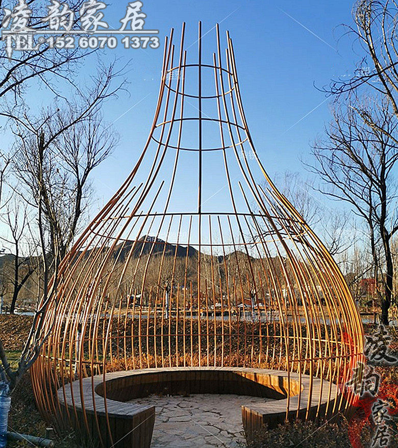 Iron Art Large Landscape Bird Cage Oversized Outdoor Decoration Sample House Display Center Park Dining Hall Seats Casual Seat Large