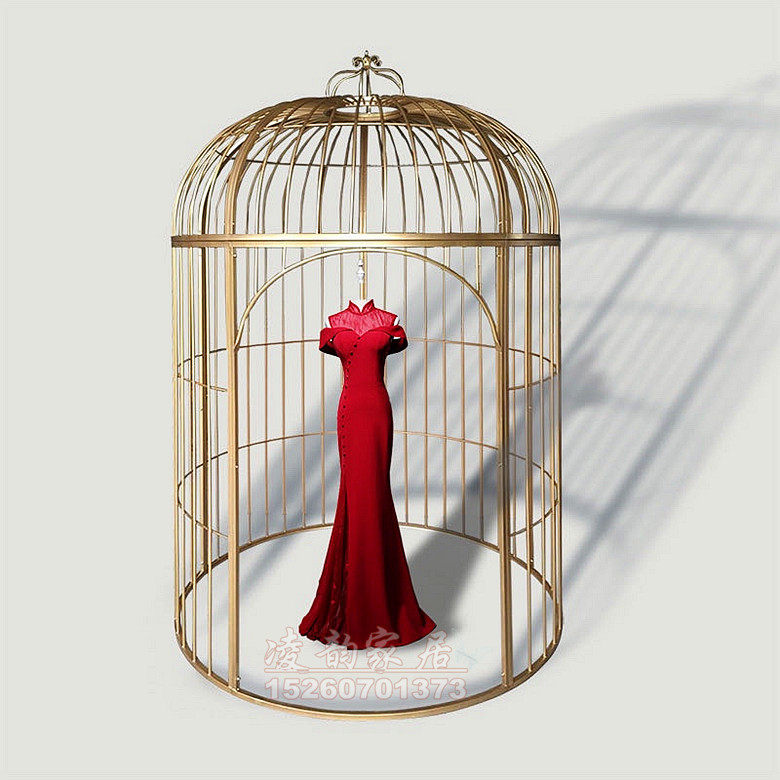 Iron Art Clothing Shop Fitting Room Bird Cage Mall Decoration Swing Piece Wine Cage Outdoor Mobile Interchanging Room Large Bird Cage-Taobao