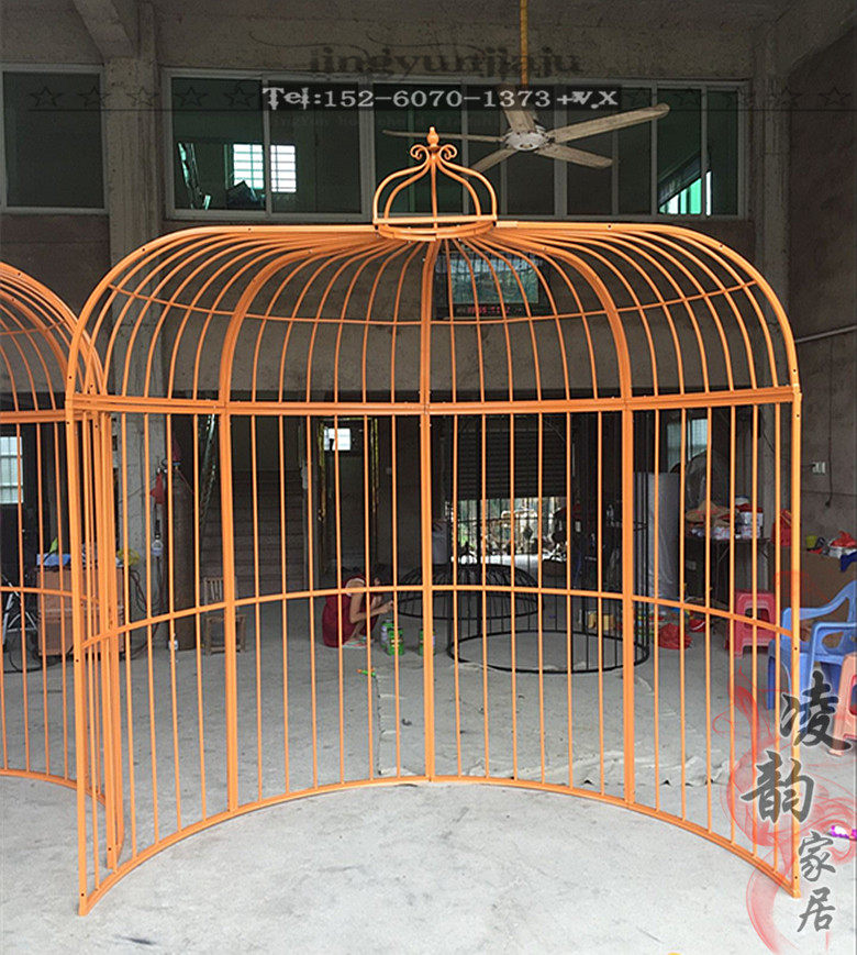 Fire Boiler Restaurant Dining Hall Decoration Iron Art Great Bird Cage Outdoor Mall Hotel Large Bird Cage Casual Bird Cage Sofa cassette