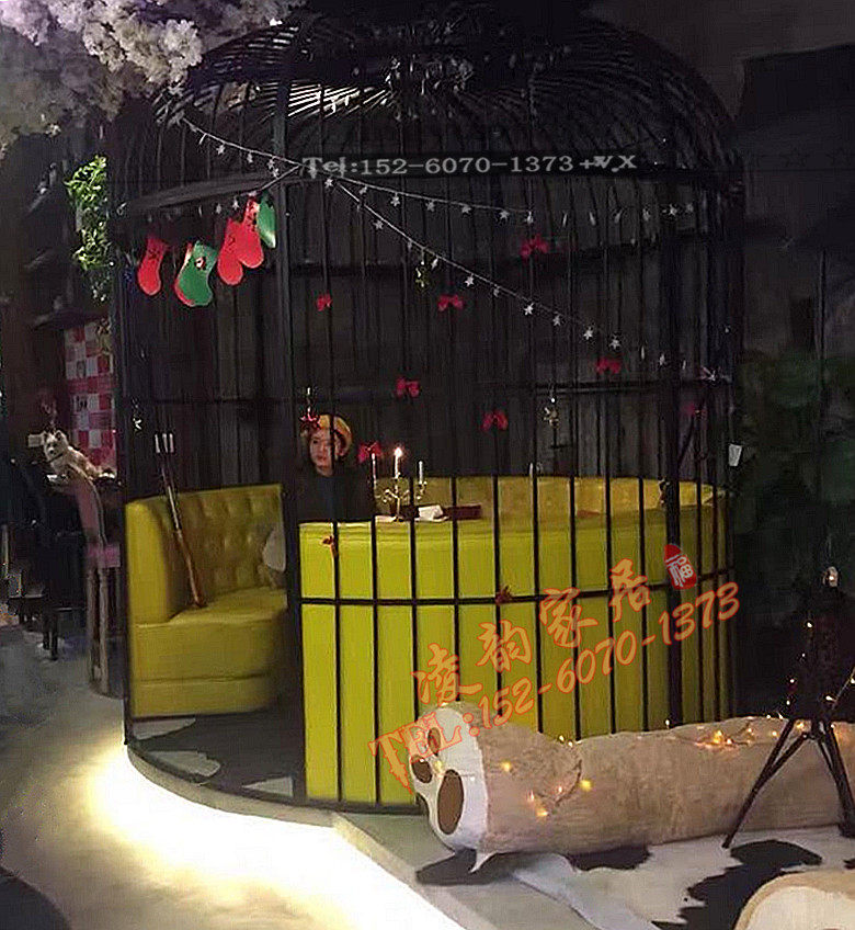 Metal super large wrought iron birdcage dining room hot pot shop decoration cafe bar decoration large birdcage card holder