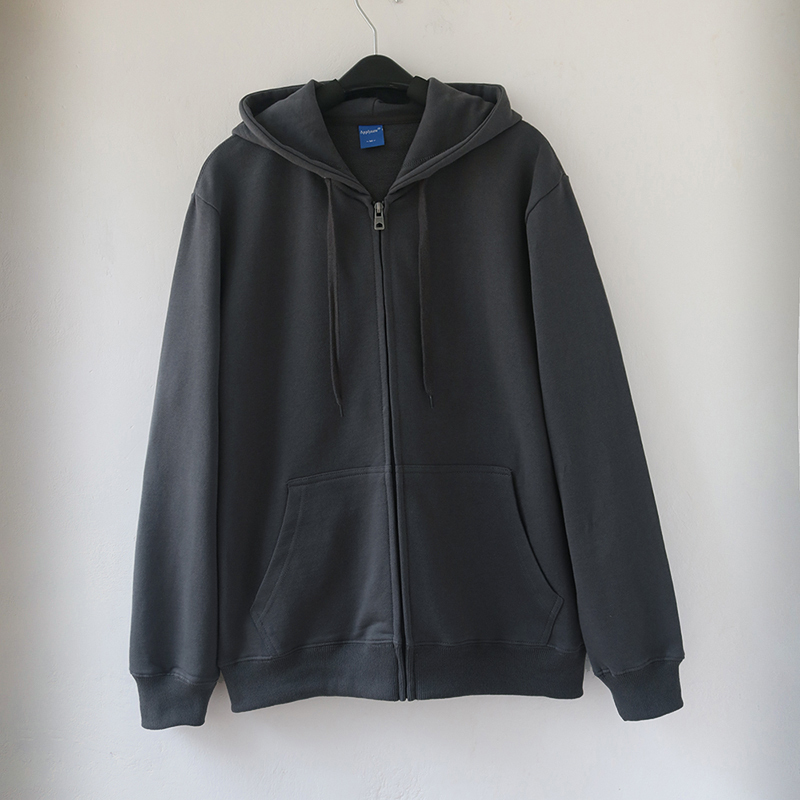 Heavyweight Spring and Autumn Boyfriend Style Couple's Oversized Hooded Casual Loose Jacket Pure Cotton Terry Sweatshirt Charcoal Gray Heavyweight Spring and Autumn Boyfriend Style Couple's Oversized Hooded Casual Loose Jacket Pure Cotton Terry Sweatshirt Charcoal Gray
