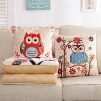 ins thickened warm flannel cartoon cushion pillow quilt Car sofa dual-use pillow fire quilt customization