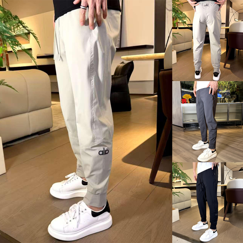 Summer New Men's Sweatpants Ice Silk Quick-Dry Straight-Leg Pants Thin Casual Sports Pants Cropped Slim-Fit Pants for Men Summer New Men's Sweatpants Ice Silk Quick-Dry Straight-Leg Pants Thin Casual Sports Pants Cropped Slim-Fit Pants for Men
