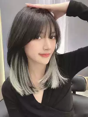 Ear hanging dyed wig piece receiving color silk real hair one piece of invisible traceless real hair