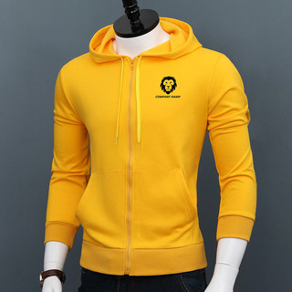 Hooded Sweatshirt Men's Cotton Zip-Up Cardigan Jacket Autumn and Winter Printed Slim Fit Versatile Casual Warm Top Trendy