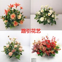 Wedding simulation flower art Road flower Flower wedding road guide flower Tatai road guide Flower Home layout shopping mall hotel decoration