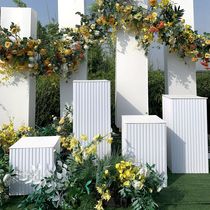 New striped square column square square Road lead wedding scene decoration decoration decoration dessert table window beautiful Chen wedding props