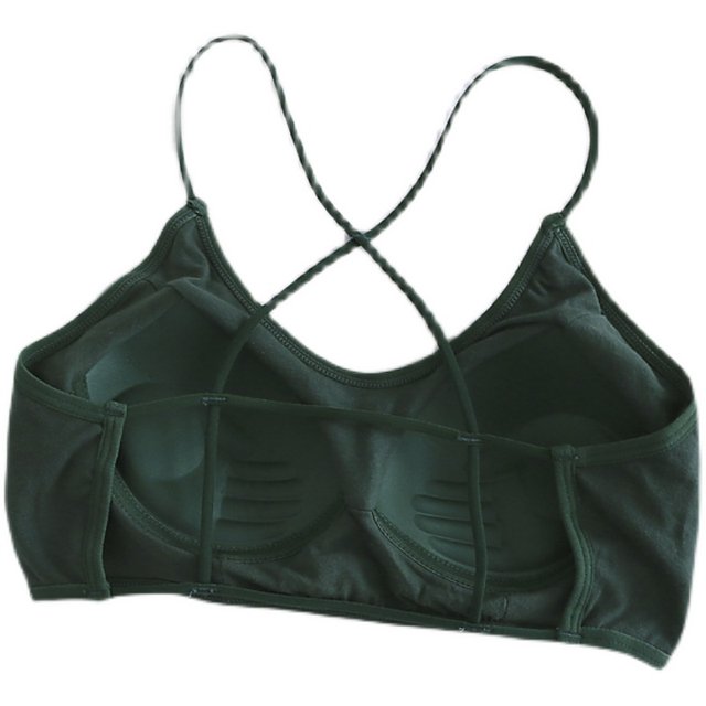 Cross-strap sexy back bra ທີ່ສວຍງາມທາງອິນເຕີເນັດ ສະເຫຼີມສະຫຼອງເຕົ້ານົມຂະຫນາດນ້ອຍ push-up ແລະຂ້າງ camisole ທໍ່ຫນຶ່ງສິ້ນດ້ານເທິງເດັກຍິງ underwear