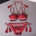 Áo tắm nữ ngực lớn 2018 mới ren ba điểm nửa cúp ngực nhỏ tụ tập bikini nóng bỏng mùa xuân Bikinis