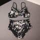 Swimsuit women's 2023 new split two-piece set high waist slimming small chest gathered sexy bikini vacation hot springs