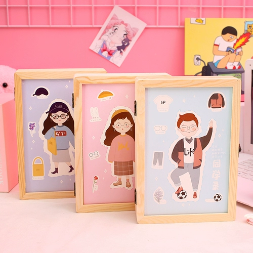 Ретро свежая деревянная коробка, фотоальбом для школьников, отрывной лист, подарок на день рождения