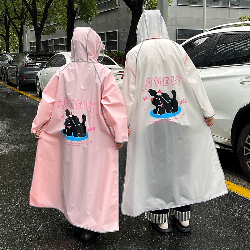 Raincoat for Women Riding Electric Scooters, Cute, Full-Body, Heavy Rain Protection, Single-Person, Outerwear, Separate for Person and Scooter, Electric Scooter Riding Poncho