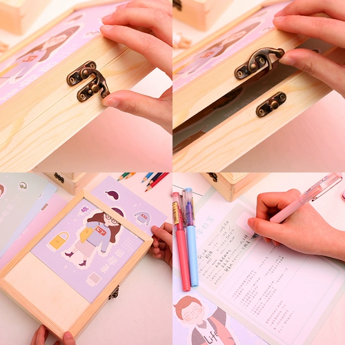 Ретро свежая деревянная коробка, фотоальбом для школьников, отрывной лист, подарок на день рождения