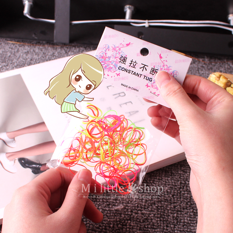 Korean trinkets Rubber band Children's baby hair ornaments Disposable hair ring Hair ring tie head rope Female rubber ring headdress