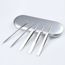 Acne needle acne clip Squeeze acne beauty gadgets Stainless steel tweezers Five-piece set Home acne box