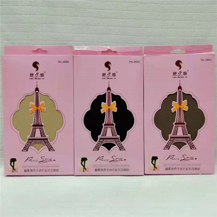 6 pairs of Shumengyi autumn solid color black regular shaping beautiful legs cashmere anti-ball plus crotch flesh-colored pantyhose