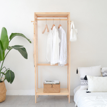 Simple cabinet coat rack hanging clothes set up solid wood bedroom hanger modern floor rack hanger