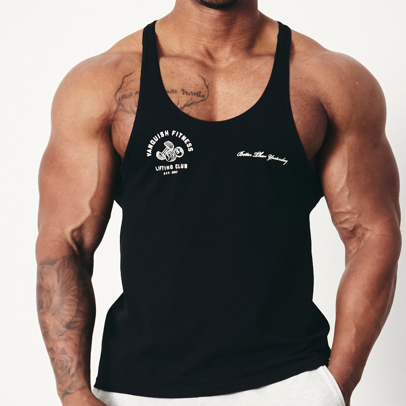 Men's Gym Tank Top, Tight-Fitting, Stretchy Cotton, Sleeveless, Basketball, Muscle Fitness, Brotherhood, Running, Workout, Summer