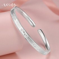 Winy999 pure silver bracelet girl with opening brief and small crowddesign hand ring bracelet rose foot silver bracelet silver jewellery