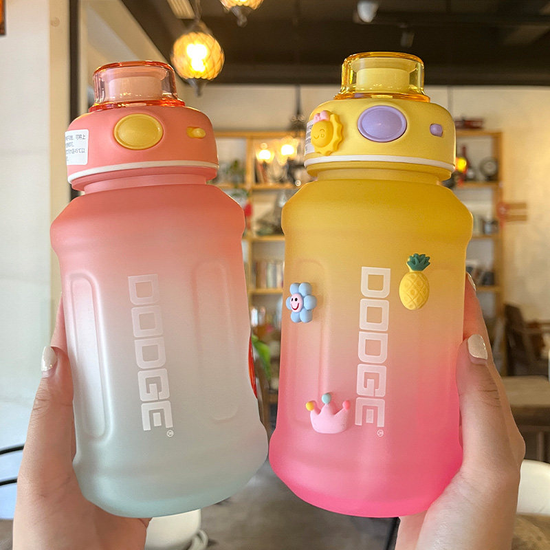 tritan large-capacity sports cup summer girls high-value plastic water bottle men's fitness double drinking bucket cup