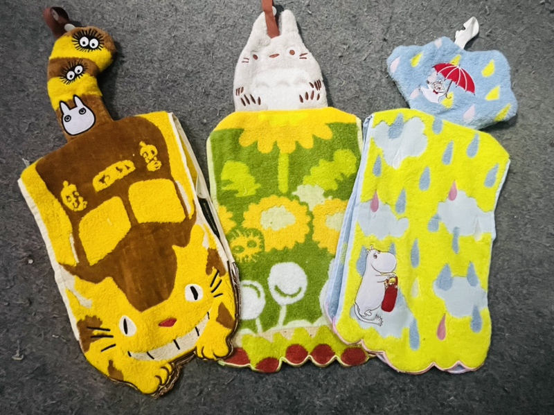 Exported Japanese Cartoon Embroidery Series Pure Cotton Hand Towels, Hanging Towels, Face Towels (2 Pieces )