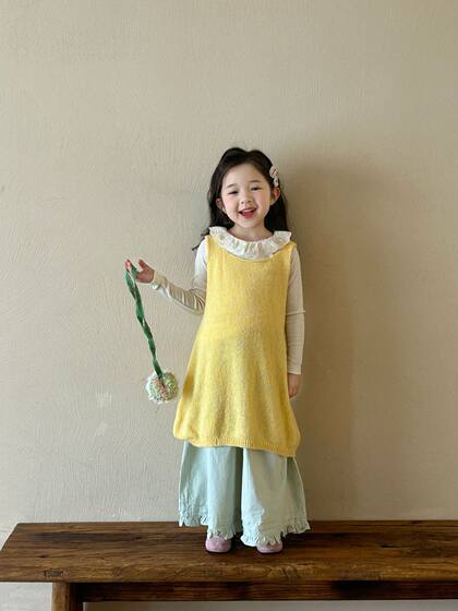 225上新女童休闲套装2025春季背心裙连衣裙翻领长袖打底T恤阔腿裤