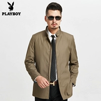 Playboy mùa thu và mùa đông giản dị áo khoác dài áo khoác nam cổ áo miễn phí ủi kinh doanh áo khoác nam áo gió 2 lớp chống nước