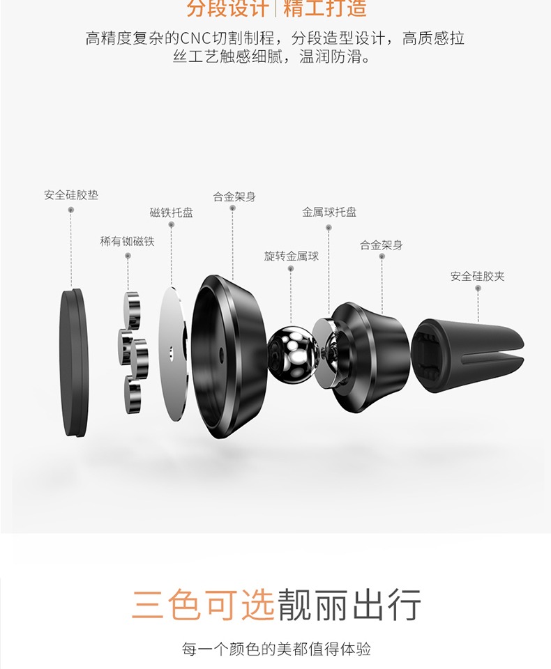 Locke / ROCK điện thoại từ xe khung xe Sucker / ổ cắm loại nam châm từ tính snap-xe chuyển hướng khung điện thoại phổ thông giữ đa năng Một - Phụ kiện điện thoại trong ô tô giá đỡ điện thoại trên ô tô