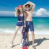 Cặp đôi thời trang đồ bơi nữ thép tấm tụ tập ngực nhỏ bikini áo tắm ba mảnh nam thoải mái mùa xuân đi biển quần nóng