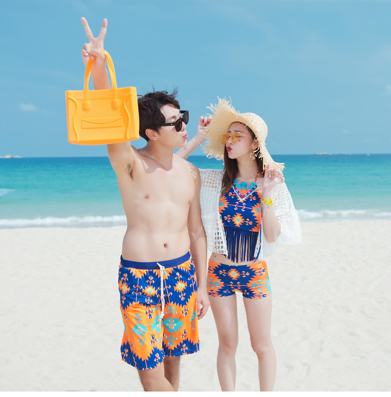 Cặp vợ chồng mới bơi tấm thép tập hợp ngực nhỏ bikini áo tắm ba mảnh nữ quần đi biển spa mỏng - Vài đồ bơi 	đồ đôi gia đình đi biển