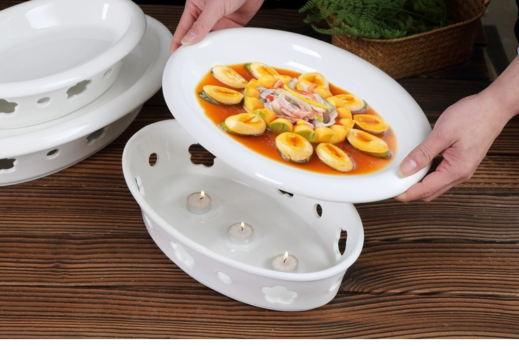 Bộ đồ ăn khách sạn nồi khô nến cách nhiệt cồn cá Pandan mận hoa lò gốm sứ món ăn nóng nhà Ming lò