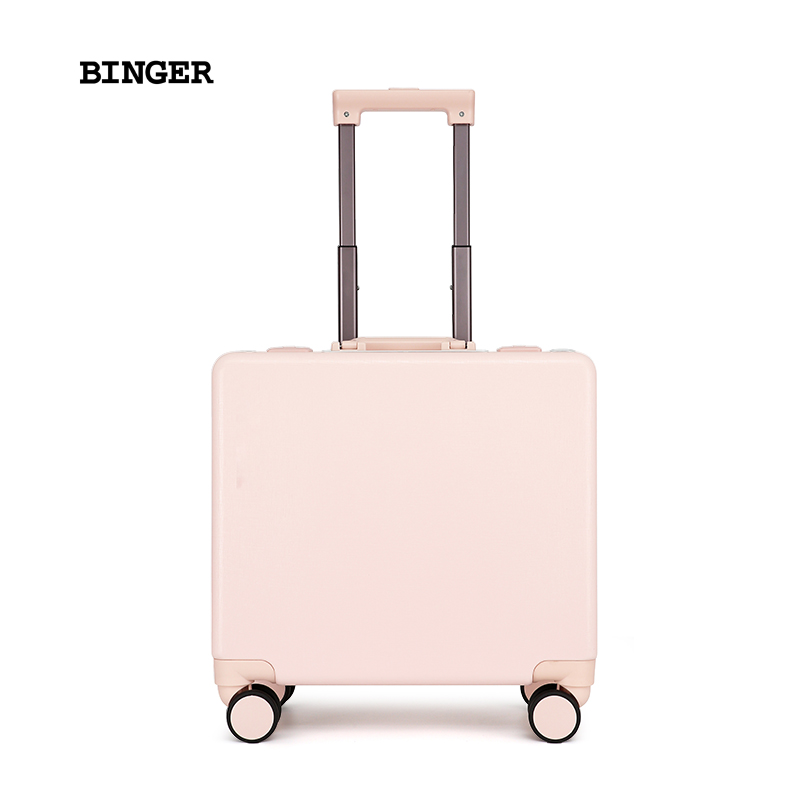 BINGER18 inch-inch case aluminum frame suitcase Llever box for men and women suitcase universal wheel mesh red Korean version brief