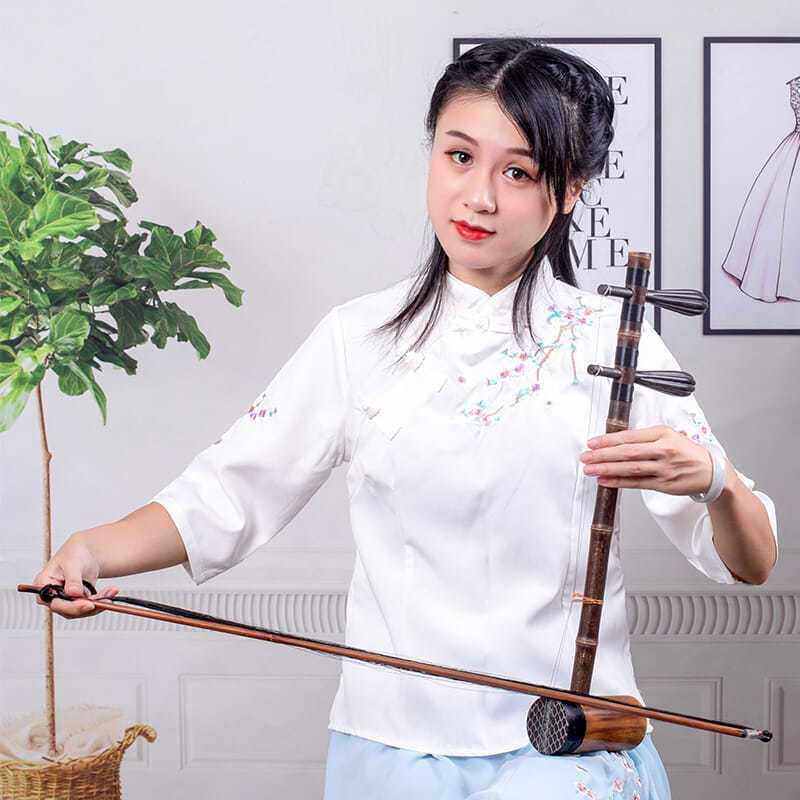 天然の紫竹製の京胡（二弦の弓奏楽器）、西皮二黄、大二黄、付属品付き、プロ仕様の演奏楽器。